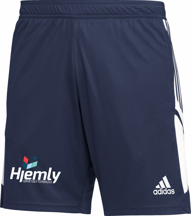 Adidas - Hjemly Shorts Med Lynlåslomme - Navy blå & hvid